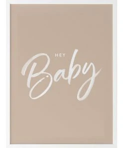 Hot Sale 🤩 Urban Road Hey Baby Print White Frame ⌛