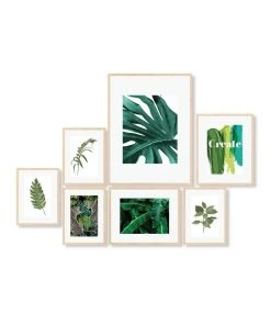 Deals ❤️ Cooper & Co Instant Gallery Wall 7 Piece Frame Set Oak ✔️