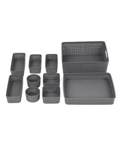 Cheap ⭐ BOX SWEDEN 10pc Ivy Weave Basket Home Organisation Set Storage Container Assort. ❤️