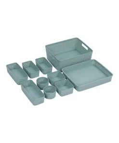 Cheap ⭐ BOX SWEDEN 10pc Ivy Weave Basket Home Organisation Set Storage Container Assort. ❤️ -Deals Home Décor Store 814098520 3 720x928