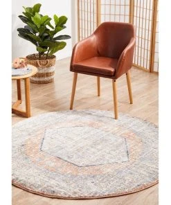 Discount ✔️ Rug Culture Mayfair Lorissa Peach Round Rug ✔️ -Deals Home Décor Store 815158540 2 720x928