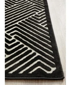 Promo ❤️ Rug Culture York Cindy Black & Gold Rug 😉 -Deals Home Décor Store 815159080 6 720x928