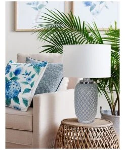 Cheapest ✔️ Madras Link Pineapple Blue Lamp & Shade ❤️ -Deals Home Décor Store 816218290 2 720x928