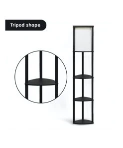 Best deal 🥰 Sarantino Wood Etagere Floor Lamp In Tripod Shape Reading Light 3 Wooden Shelves ❤️ -Deals Home Décor Store 828975070 3 720x928