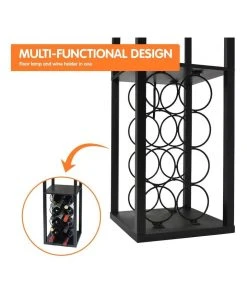 Best deal 👏 Sarantino Metal Etagere Floor Lamp Stand Shade With Wine Holder Shelf Shelves Storage ⌛ -Deals Home Décor Store 828975700 4 720x928