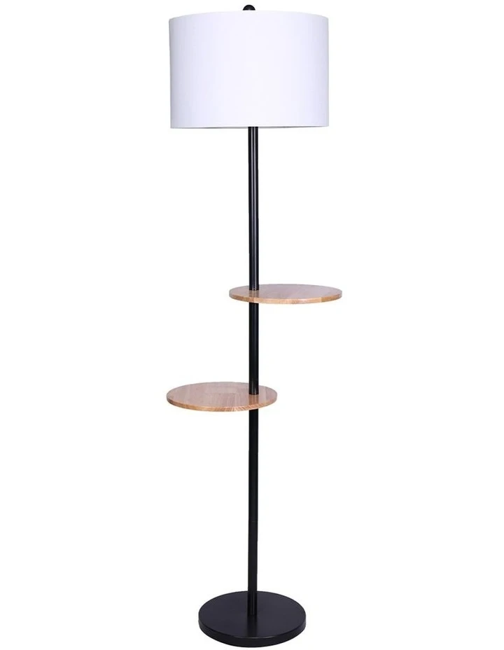 Deals β¨ Sarantino Metal Floor Lamp Stand With Black Post In Round Shade Wooden Shelves White π 1 Deals β¨ Sarantino Metal Floor Lamp Stand With Black Post In Round Shade Wooden Shelves White π