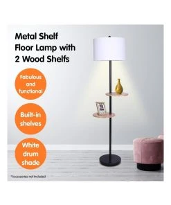 Deals β¨ Sarantino Metal Floor Lamp Stand With Black Post In Round Shade Wooden Shelves White π 11 Deals β¨ Sarantino Metal Floor Lamp Stand With Black Post In Round Shade Wooden Shelves White π -Deals Home DΓ©cor Store 828975790 6 720x928