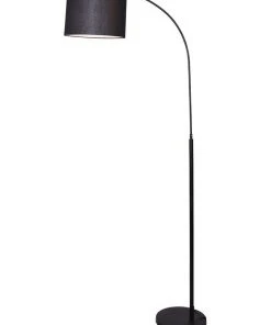 Promo π Sarantino Metal Arc Arm Floor Lamp Stand Black Post In Round Shade Modern Reading Light β€οΈ