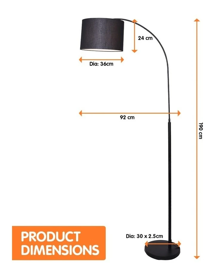 Promo 🔔 Sarantino Metal Arc Arm Floor Lamp Stand Black Post In Round Shade Modern Reading Light ❤️ 2 Promo 🔔 Sarantino Metal Arc Arm Floor Lamp Stand Black Post In Round Shade Modern Reading Light ❤️ - Image 2