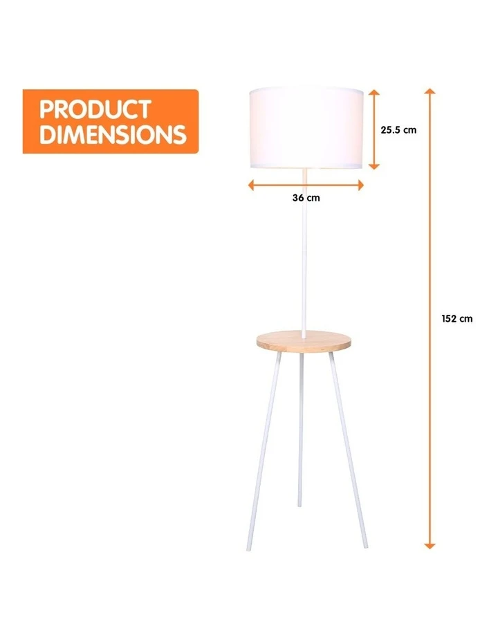 Deals π Sarantino Metal Floor Lamp Stand Tripod In Round Shade Wooden Table Shelf White βοΈ 2 Deals π Sarantino Metal Floor Lamp Stand Tripod In Round Shade Wooden Table Shelf White βοΈ - Image 2