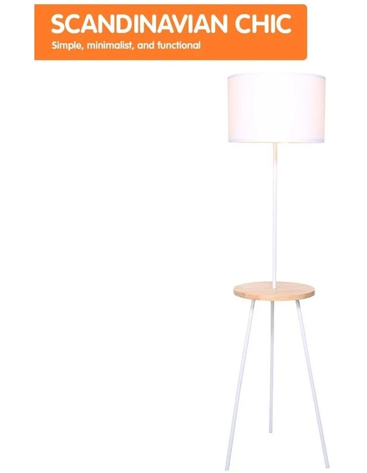Deals π Sarantino Metal Floor Lamp Stand Tripod In Round Shade Wooden Table Shelf White βοΈ 3 Deals π Sarantino Metal Floor Lamp Stand Tripod In Round Shade Wooden Table Shelf White βοΈ - Image 3