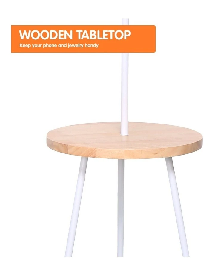 Deals π Sarantino Metal Floor Lamp Stand Tripod In Round Shade Wooden Table Shelf White βοΈ 4 Deals π Sarantino Metal Floor Lamp Stand Tripod In Round Shade Wooden Table Shelf White βοΈ - Image 4