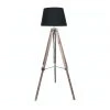 Top 10 🎁 Sarantino Solid Wood Tripod Floor Lamp Adjustable Height Stand Black Linen Round Shade ✔️
