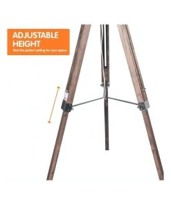 Top 10 🎁 Sarantino Solid Wood Tripod Floor Lamp Adjustable Height Stand Black Linen Round Shade ✔️ -Deals Home Décor Store 828976150 4 720x928