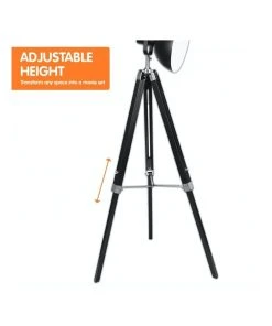 Promo 😀 Sarantino Tripod Floor Spot Lamp With Adjustable Height Metal Shade Black Reading Light 🥰 -Deals Home Décor Store 828976330 3 720x928