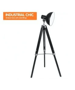 Promo 😀 Sarantino Tripod Floor Spot Lamp With Adjustable Height Metal Shade Black Reading Light 🥰 -Deals Home Décor Store 828976330 4 720x928