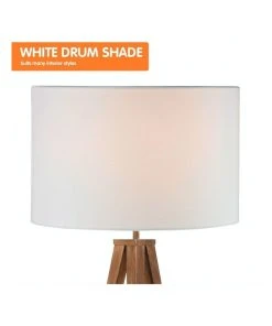 Promo 🥰 Sarantino Floor Lamp Tripod Stand In Round Drum Shade Wood Finish Legs Light Reading ⌛ -Deals Home Décor Store 828976420 3 720x928