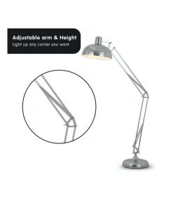 Outlet 😍 Sarantino Architect Spot Lamp With Adjustable Height Metal Half Globe Silver Reading Light 🎁 -Deals Home Décor Store 828976600 4 720x928