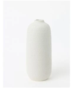 Budget ❤️ Australian House & Garden Sandy 27cm Textured Ceramic Vase White 😀