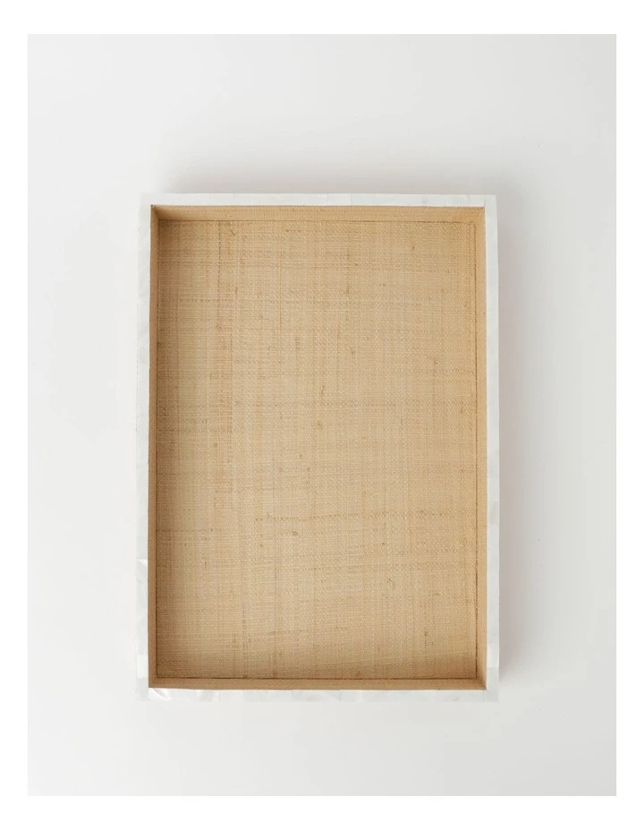 Cheap ✔️ Darren Palmer Raffia & Mother of Pearl Tray 43x30.6cm ❤️ 2 Cheap ✔️ Darren Palmer Raffia & Mother of Pearl Tray 43x30.6cm ❤️ - Image 2