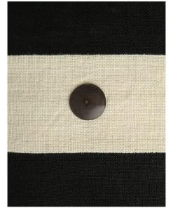 Promo ✔️ Darren Palmer Andros Jute Panel With Button Trims Breakfast Cushion Black ❤️ -Deals Home Décor Store 832494520 3 720x928