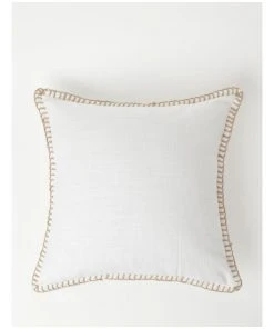 Best reviews of 🌟 Australian House & Garden Brighton Jute Blanket Stitch Cotton Cushion White 🌟