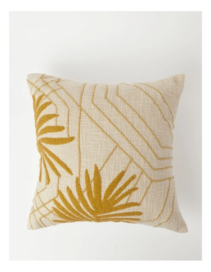 Budget π Vue Maricopa Palm Leaf Embroidered Cushion in Ochre π₯° 1 Budget π Vue Maricopa Palm Leaf Embroidered Cushion in Ochre π₯°