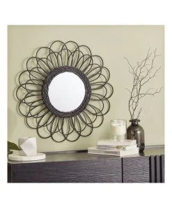 Budget 🥰 Cooper & Co 55cm Baja Black Willow Wall Mirror 🔔 -Deals Home Décor Store 835344280 2 720x928
