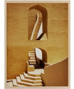 Coupon π Urban Road Winding Staircase Mustard Print Oak Frame βοΈ
