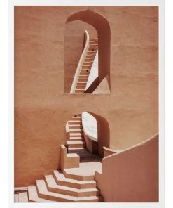 Best reviews of 🎉 Urban Road Winding Staircase Terracotta Print White Frame ✨