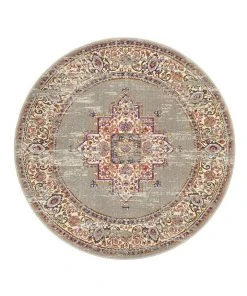 Outlet 🎉 Rug Culture Babylon 211 Grey Round Rug 🔥