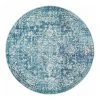 Budget 🥰 Rug Culture Evoke Muse Blue Transitional Round Rug 👏