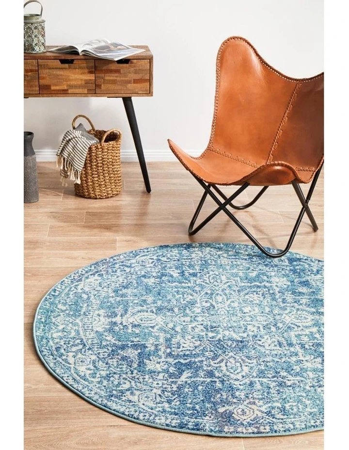 Budget π₯° Rug Culture Evoke Muse Blue Transitional Round Rug π 4 Budget π₯° Rug Culture Evoke Muse Blue Transitional Round Rug π - Image 4
