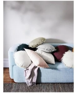 Best Pirce 🎉 Aura Home Vintage Linen Fringe Cushion Sand 👏 -Deals Home Décor Store 840238120 3 1 720x928