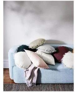 Best deal 🤩 Aura Home Vintage Linen Fringe 45cm Round Cushion in Shell 🥰 -Deals Home Décor Store 840238390 3 720x928