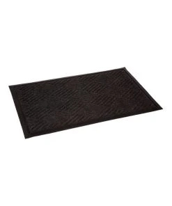 Wholesale 😉 Fab Habitat Ellora Charcoal Striped Polypropylene Doormat, Thin Welcome Entry Mat 60x90 cm 🔔