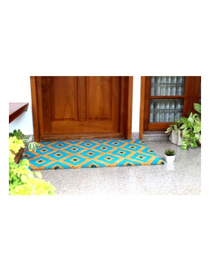 Best Sale π Fab Habitat Kimberley Blue PVC Backed Coir Doormat 45x75 cm π 1 Best Sale π Fab Habitat Kimberley Blue PVC Backed Coir Doormat 45x75 cm π