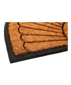 Best Sale 😀 Fab Habitat 60x90 cm Kochi Half Round Rubber and Coir Doormat ✔️