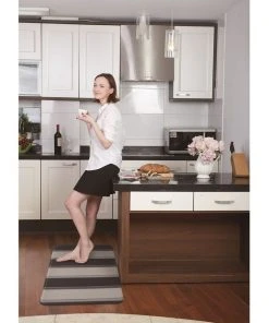 Budget ⌛ Fab Habitat 120x44cm Stripe Deep Cavern Kitchen Mat ❤️