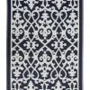 Best reviews of ⌛ Fab Habitat 150x240 cmFolded Recycled Plastic Outdoor Rug Waterproof reversible Venice Black and Cream 🔔