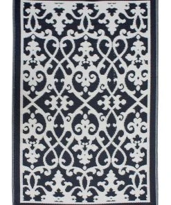 Top 10 ⌛ Fab Habitat 180x270 cmFolded Recycled Plastic Outdoor Rug Waterproof reversible Venice Black and Cream 👍
