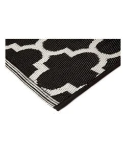 Cheap 👍 Fab Habitat 180x270 cm Recycled Plastic Outdoor Rug and Mat Tangier Black and White 🔔 -Deals Home Décor Store 840979090 3 720x928