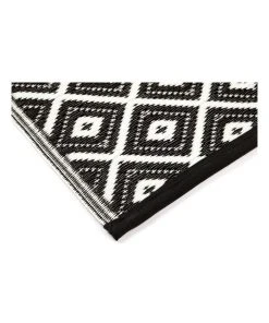 Promo 😉 Fab Habitat 270x270cm Kimberley Black and White Folded Recycled Plastic Outdoor Rug and Mat ✔️ -Deals Home Décor Store 840979720 3 720x928