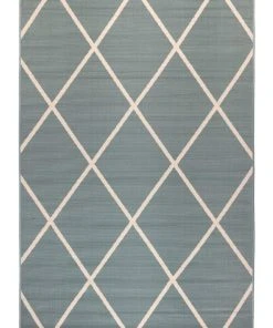 Cheapest 👍  Fab Habitat 80x150cm Oudoor Rug Geometric Modern Floor Rug Tucson Aqua 🎉