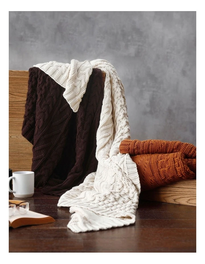 Top 10 π₯ M.M Linen Cable Knit Throw in Coffee π 5 Top 10 π₯ M.M Linen Cable Knit Throw in Coffee π - Image 5