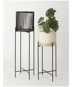 Best Sale 🥰 Vue Pulse 80cm Natural Bamboo & Metal Planter Stand 💯 -Deals Home Décor Store 847318510 3 720x928