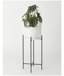Brand new 🧨 Vue Pulse 80cm White Bamboo And Metal Planter Stand 😉