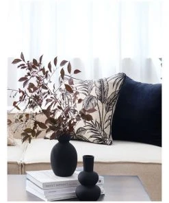 Outlet 👍 Madras Link Tahiti Black/Linen Cushion 55cm ⌛ -Deals Home Décor Store 847442260 3 720x928