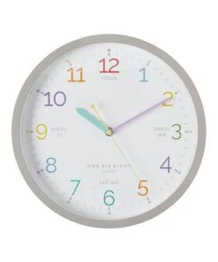 Cheapest 🤩 One Six Eight London Learn The Time Grey 30Cm Silent Wall Clock 🥰