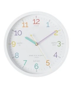 Best Pirce ✨ One Six Eight London Learn The Time White 30Cm Silent Wall Clock ⭐